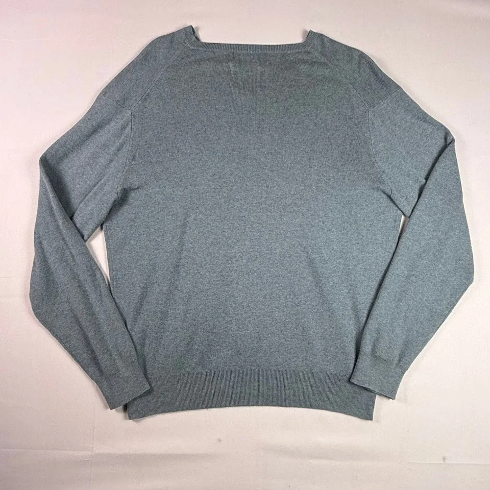 Vintage Polo Ralph Lauren Mens Light Blue V-Neck Pima Cotton Sweater Size M 90s